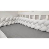 Meleğin Işıklı Topları 420 cm 4'lü Örgü Koruma /80X130 Anne Yanı Park Beşik - Yatak Koruyucu - Beyaz