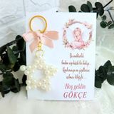 Melek Figürlü Kız Bebek Şekeri Anahyarlık Hediyelik İncili Altın(20 Adet)