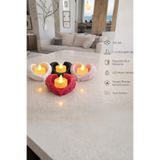 Melek Kanatlı Mumluk Plastik 3'lü Kalp Led Set Pembe 7 x 10