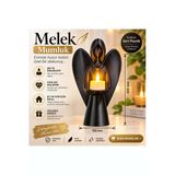 Melek Mumluk Dekoratif Siyah Melek Biblo Mumluk Pilli Led Mum Hediyeli 22,5X15 Cm - Siyah