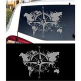 Melek Pazarı S1322 Dünya Pusula off Road Gümüş 120x93 cm Oto Sticker