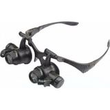 Melek Store Gözlük Modeli 10X 15X 20X 25X Lens 2 LED Işıklı Büyüteç