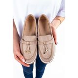 Melek Tuna Kadın Ekstra Rahat Günlük Ayakkabı, Kadın Loafer Ayakkabı, Kadın Günlük Babet - Bej