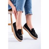 Melek Tuna Kadın Ekstra Rahat Günlük Ayakkabı, Kadın Loafer Ayakkabı, Kadın Günlük Babet - Siyah