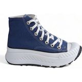 Melen Shoes Melen Shoes Elixia Kalın Tabanlı Lacivert Boğazlı Uzun Keten Spor Ayakkabı