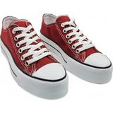 Melen Shoes Melen Shoes Skywalk Bordo Yüksek Taban Sneaker Kadın Spor Ayakkabı