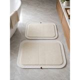Melena Carpet Premium Peluş Jüt Kenar Detaylı Kaymaz Taban 2’li Banyo Paspası Seti 90X60 & 50X70 - Beyaz