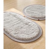 Melena Carpet Tavşan Tüyü Peluş Post Banyo Paspası 2'li Banyo Halısı Seti Ultra Yumuşak Dolgun Dokulu Jüt Kenarlı Kaydırmaz Suni Deri Tabanlı Premium Paspas - Açık - Gri
