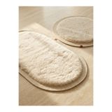 MELENA CARPET Tavşan Tüyü Peluş Post Banyo Paspası 2'li Ultra Yumuşak Dolgun Jüt Kenarlı Kaydırmaz Deri Taban