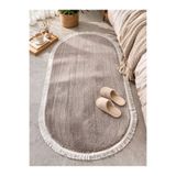 MELENA CARPET Yumuşak Peluş Yolluk Kaymaz Taban Oval Paspas Banyo Mutfak Modern Halı
