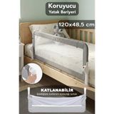 Meleni Baby 120x48 cm Katlanır Bebek Güvenlik Bariyeri - Düşme Önleyici Koruyucu Bariyer Yatak Bariyeri