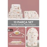 Meleni Baby 13 Parça Bebek Odası Düzenleyici Set, Bebek Organizer, Bebek Kıyafet Askısı, Kirli Çamaşır Sepeti