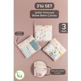 Meleni Baby 3 Parça Şeffaf Pencereli Fermuarlı Yeni Doğan Hastane Organizer Seti - Bavul Valiz Düzenleyici Hurç