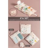 Meleni Baby 4'lü Yeni Doğan Hastane Organizer Set - Bebek Alt Bakım Çantası - Fermuarlı Şeffaf Valiz Düzenleyici