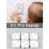 Meleni Baby 6 Adet Bebek Çocuk Güvenlik Priz Kapağı - Priz Koruyucu Kapak Priz Kapatıcı Emniyet Koruma Kapağı