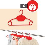 Meleni Baby 6 Adet Bebek Kıyafet Askısı - 360 Derece Dönebilen Plastik Çocuk Elbise Askısı - Kırmızı