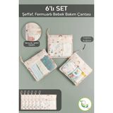 Meleni Baby 6'lı Bavul Valiz İçi Düzenleyici Set - Fermuarlı Şeffaf Pencereli Seyahat Hastane Çantası Organizeri