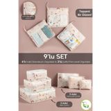 Meleni Baby 9'lu Bebek Valiz Düzenleyici Bavul İçi Organizer Set - Yeni Doğan Hastane Çıkış Çantası Organizeri