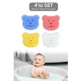 Meleni Baby Bebek Ayıcık Banyo Süngeri 4'lü Paket