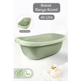 Meleni Baby Bebek Banyo Küveti - Yenidoğan Yıkama Küveti 40 Lt - Yeşil