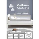 Meleni Baby Bebek Güvenlik Bariyeri - Mega Boy Çocuk Yatak Korkuluğu Katlanır Koruyucu Bariyer 150 cm