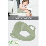 Meleni Baby Çocuk Kulplu Klozet Kapağı Adaptörü – Unisex Tuvalet Eğitimi Alıştırma Oturağı Yeşil