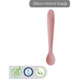 Meleni Baby Diş Kaşıyıcı Bebek Mama Kaşığı - Silikon Mama Kaşığı - Pembe