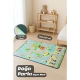 Meleni Baby Doğa Parkı Oyun Matı - Kaymaz Taban Leke Tutmaz Çocuk Bebek Odası Oyun Halısı 140X100 cm - Çok Renkli - 100 x 140 cm