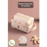 Meleni Baby Fermuarlı Bebek Giysi Çamaşır Çantası - Kulplu Temiz Kirli Kıyafet Çantası - Çok Amaçlı Çanta