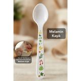 Meleni Baby Figürlü Melamin Kaşık - Çocuk Bebek Beslenme Mama Kaşığı Alıştırma Kaşığı
