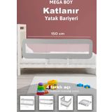 Meleni Baby Gri 150x42 cm Katlanır Bebek Yatak Bariyeri