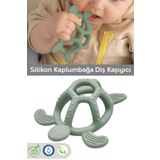 Meleni Baby Kaplumbağa Figürlü Bebek Dişlik, Diş Kaşıyıcı Bebek Dişliği Yeşil