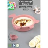 Meleni Baby Kaplumbağa Figürlü Silikon Bebek Mama Kasesi - Şekilli Bebek Beslenme Kasesi - Pembe