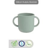 Meleni Baby Kulplu Silikon Bebek Bardağı - Çift Kulplu Sililkon Bardak Yeşil