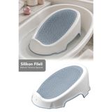 Meleni Baby Soft Bebek Küveti - Silikon Fileli Bebek Besleme, Yıkama Banyo Küveti, Bebek Banyo Oturağı Mavi