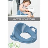 Meleni Baby Unisex Çocuk Kulplu Klozet Kapağı Adaptörü - Tuvalet Eğitimi Alıştırma Oturağı - Mavi