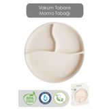 Meleni Baby Vakumlu Silikon Bebek Mama Tabağı - Vakumlu Tabak Bej