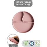 Meleni Baby Vakumlu Silikon Bebek Mama Tabağı - Vakumlu Tabak Pembe