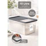 Meleni Home 10Lt Deterjan Saklama Kutusu - Sürgülü Kapak Banyo Düzenleyici Tablet Toz Deterjan Kabı Antrasit