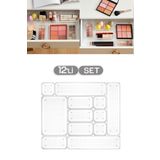Meleni Home 12 Parça Punto Organizer - Banyo Makyaj Takı Düzenleyici - Çekmece Içi Düzenleyici Organizer