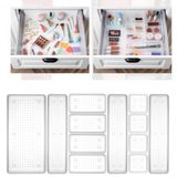 Meleni Home 12'li Dolap İçi Takı Makyaj Organizer - Çekmece İçi Düzenleyici Set Şeffaf