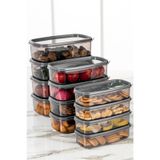 Meleni Home 12'li Smart Sweet Box Kahvaltılık Saklama Kabı - Dikdörtgen Erzak Kabı Baharatlık 4X(300-500-850 Ml)