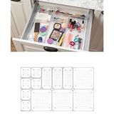 Meleni Home 13 Parça Şeffaf Punto Çekmece İçi Düzenleyici - Mutfak Banyo Organizer - Makyaj Takı Düzenleyici, Meleni Home