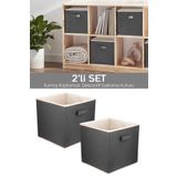 Meleni Home 2 Adet Dolap içi Düzenleyici - Çamaşır Oyuncak Saklama Kutusu Sepet Organizer 30x30x30 cm