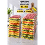 Meleni Home 20'li Buzdolabı Düzenleyici Set - Fermuarlı Poşet Derin Dondurucu Difriz Organizer 20x20cm - 20x30cm