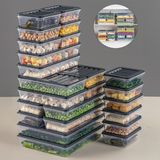 Meleni Home 24 Parça Saklama Kabı Antrasit Mikrodalga Uyumlu BPA İçermeyen 2X2400ML 4X1200ML 6X1170ML 12X600ML