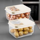 Meleni Home 2'li 16 Litre Sürgülü Kapak Sebzelik, Patates Soğan Sebze Saklama Kabı, Erzak Saklama Kabı-Krem