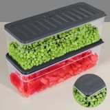 Meleni Home 2'li Derin Buzdolabı Organizer Set Düzenleyici Saklama Kabı Mikrodalga Difriz Kabı 2470ML Antrasit