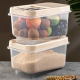 Meleni Home 2'li Set 7,5 Lt Bakliyat Saklama Kabı - Kayar Kapaklı Erzak Saklama Kabı Un Kabı Krem Multi Box