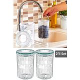 Meleni Home 2'li Set Süzgeçli Zeytinlik - Zeytin Turşu Saklama Kabı 1,5 Lt 351KSERI